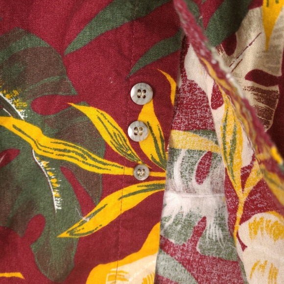 Vintage Wrangler 20X Hawaiian Shirt Mens XXL Red Burgundy Button Down - Picture 9 of 14